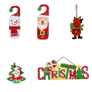 Christmas Decoration supplies Door Handle Hanging Santa Snowman Pattern Pendant Christmas Products