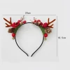 Christmas faux brown antler Ears Flower berry head with adult childrens party decorations