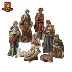 Christmas nativity set figurines cheap resin christian religious statues