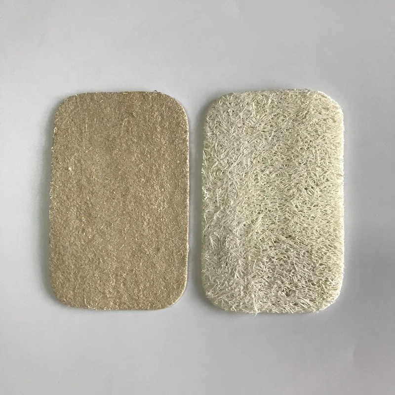 Ck001 Unbleached 7*11cm 100% Natural biodegradable Loofah Sponge Pads Dish Luffa Kitchen Clean Pad for Washing Dishes
