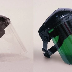 clear and light and dark green color ANSI Z87.1, Z87+ without Aluminum bound visor petg face shield