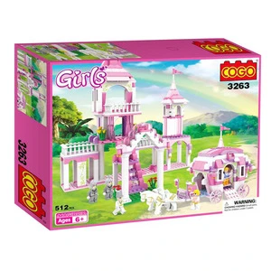 COGO Plastic bricks construction castle building blocks set princess series toy for girl