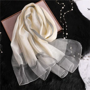 Color matching women scarf summer silk scarves shawls and wraps organza Hollowed flowers beach stoles bandana foulard  for lady