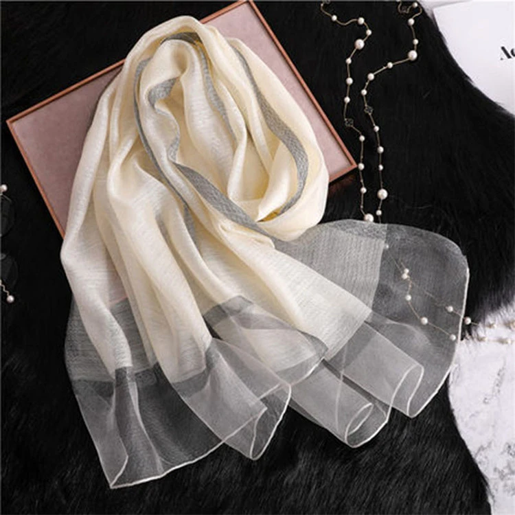 Color matching women scarf summer silk scarves shawls and wraps organza Hollowed flowers beach stoles bandana foulard  for lady