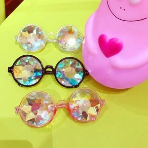 Colorful kaleidoscope sunglasses faceted mosaic glasses wholesale Night show bar to play cool sunglasses eyeglasses