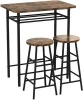 Combohome Pub Bar Industrial Table Set  High Top Table Set Kitchen Dining Bar Table Set with 2 Bar Stools