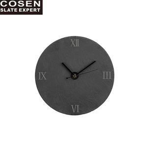 Commercial High Quality Natural Stone Black Slate Wall Clock