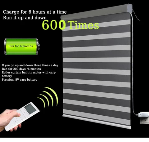 Buy Cordless Zebra Blinds Alexa Smart Motorized Zebra Curtain Day And ...