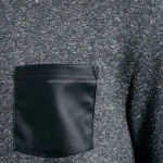 Crew Neck with PU Leather Pocket / Custom Sweatshirts / Get Your Own Designed Hoodies & Sweatshirts From Pakistan