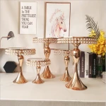 CS8015 European-style Metal Pearl Pendant cake rack decoration wedding cake Plate Mirror tray dessert table iron display rack