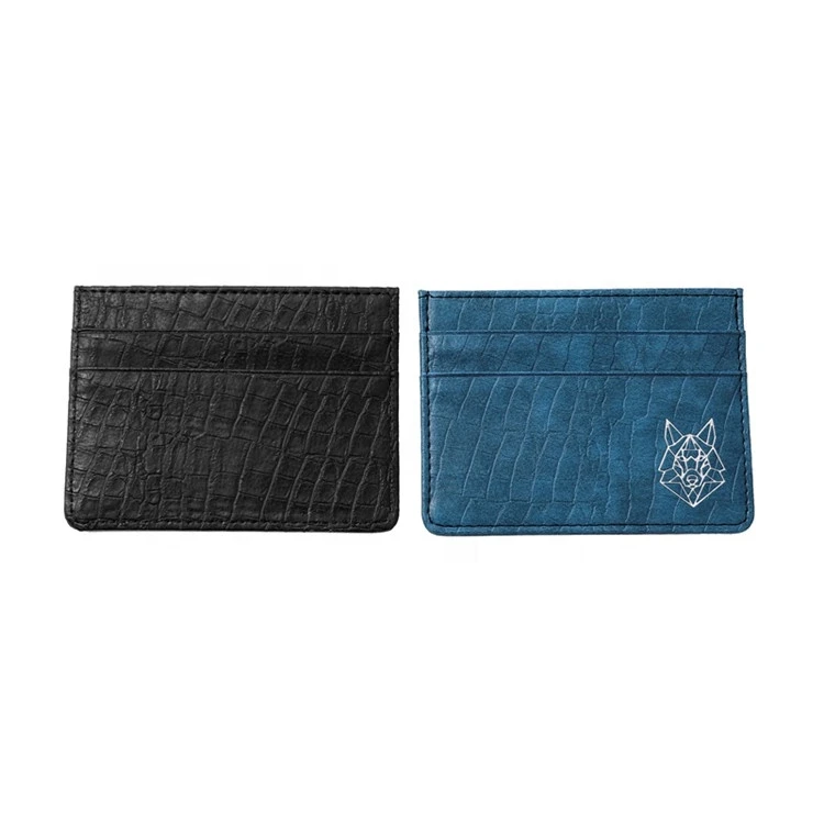 Custom Color Saffiano Leather Card Holder Slim Credit CardHolder Wallet leather pen holder card wallet