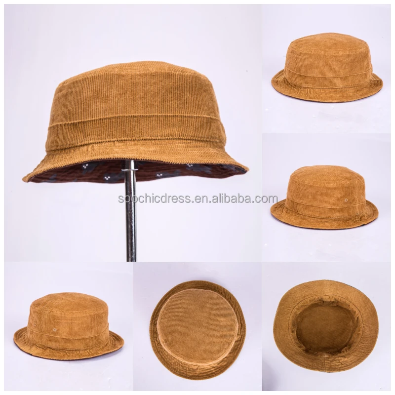 Custom embroidery corduroy bucket hat