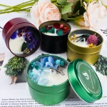 Custom Empty Luxury Metal Tinplate Scented Soy Wax Round Candles Tins Packaging Black Gold Silver Candle Tin box