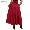 Custom Fit High Waist Lady Pleated Long Maxi Skirt