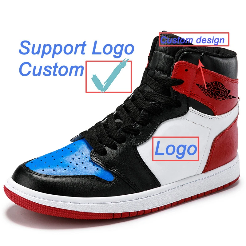 Custom High Quality Design Brand Shoes Genuine Leather Air Brand Jordan 1 Retro OG Chicago Basketball Sneakers A-466