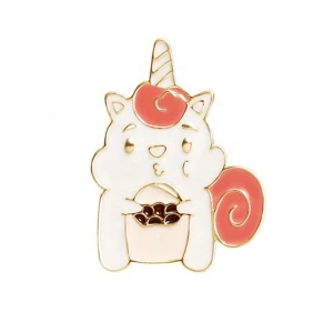Custom high quality pink unicorn cute button badge making machine soft enamel lapel pins for suit