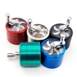 Custom logo 4 Part 55mm  alloy  hand-operated   mini smoke grinders tobacco