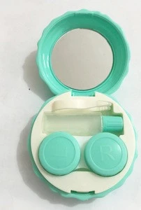 custom logo Candy color round portable contact lens case