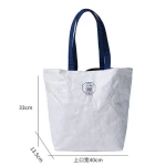 Custom Logo Tyvek Brown Washable Paper Women Shopping Tyvek Tote Bag