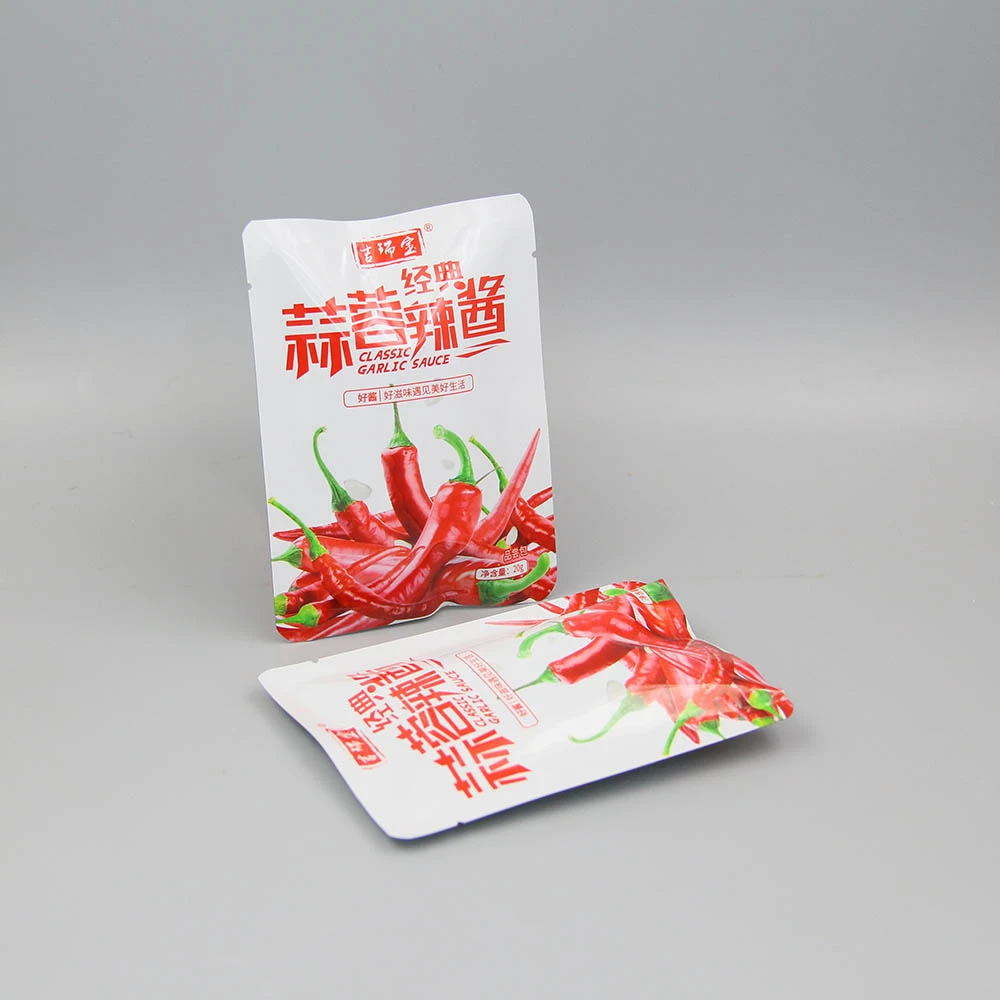 Custom Made Aluminum Foil Doypack Laminated Flexible Plastic Bags Food Grade Pouch Chili Sauce Packaging