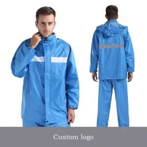 Custom Motorcycle Waterproof Rain Coats for Adults Blue