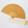 Custom Name Painted Wooden Handle Natural Wood Fan For Party Favors Wedding Gifts