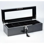 custom new arrivals high gloss carbon fiber 5 slots watch box