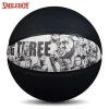 custom official size 7 black PU leather indoor outdoor basketball wholesale