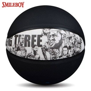 custom official size 7 black PU leather indoor outdoor basketball wholesale