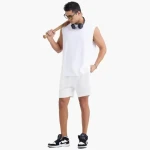 Customizable 240 grams pure cotton sleeveless sports commuter vest for men in summer loose and versatile T-shirt waistcoat