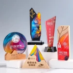 Customized Crystal Trophy Color Printing Laser Engraving Text For Event Awarding Team Honor Recognition Awards Tophy