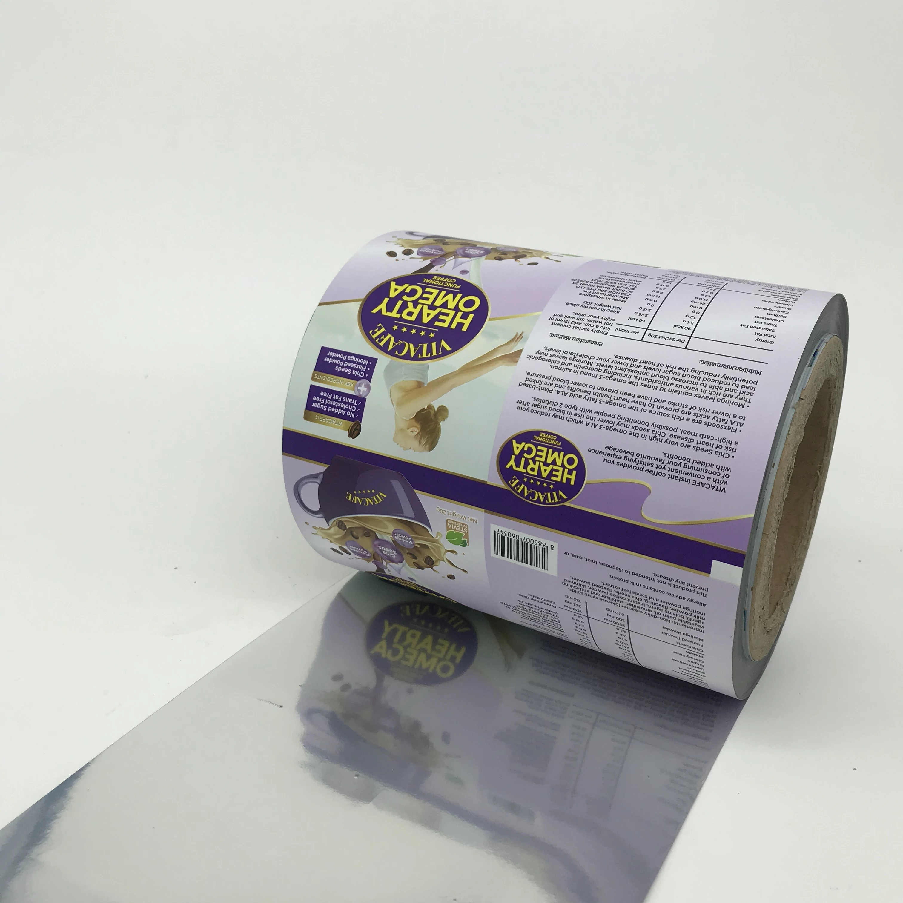 Customized packing film roll printed nitrogen filled packing roll film automatic food packing film