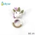 Import cute knitted wooden ring teether toy baby crochet rattle from China