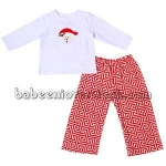Cute Santa Claus appliqued boy set