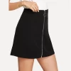 CY Factory wholesale girls O-ring zipper up front mini short skirt