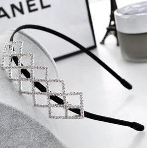 CZ066 Colette Malouf Mesh Crystal Headband Silver White Hair Band Hair jewelry