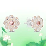 dahlia flower ring earring pendant necklace real 925 sterling silver fine jewelry set Stylish elegant gifts for girls