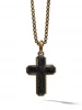 Dainty Christian Gold Plated Stainless Steel Labradorite Stone Cross Necklace Jewelry