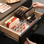 Desktop drawer-separated  acrylic material transparent clear lipstick cosmetic storage box makeup organizer eyeshadow Holder