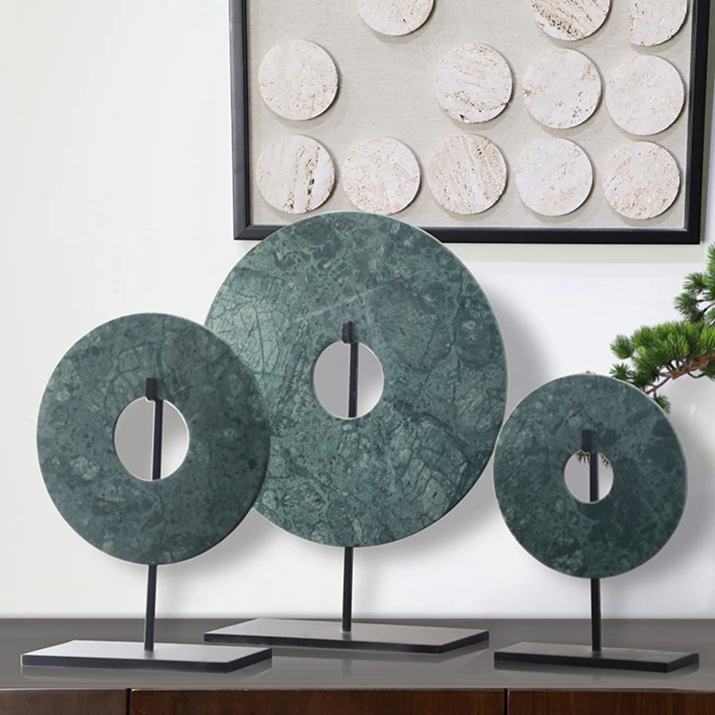 Desktop round circle marble home decoration accessories luxury pieces