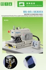 Direct drive computer control eyelt buttonhole sewing machine