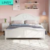 Double European bed 1.5 m modern minimalist white 1.8 meters bedroom furniture bed