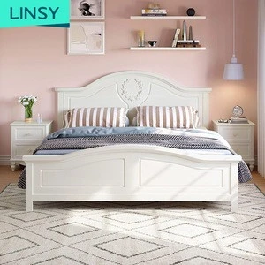 Double European bed 1.5 m modern minimalist white 1.8 meters bedroom furniture bed