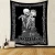Import dropshipping black and white skulls wall tapestry 3d digital printing tarot tapestries sun and moon from China