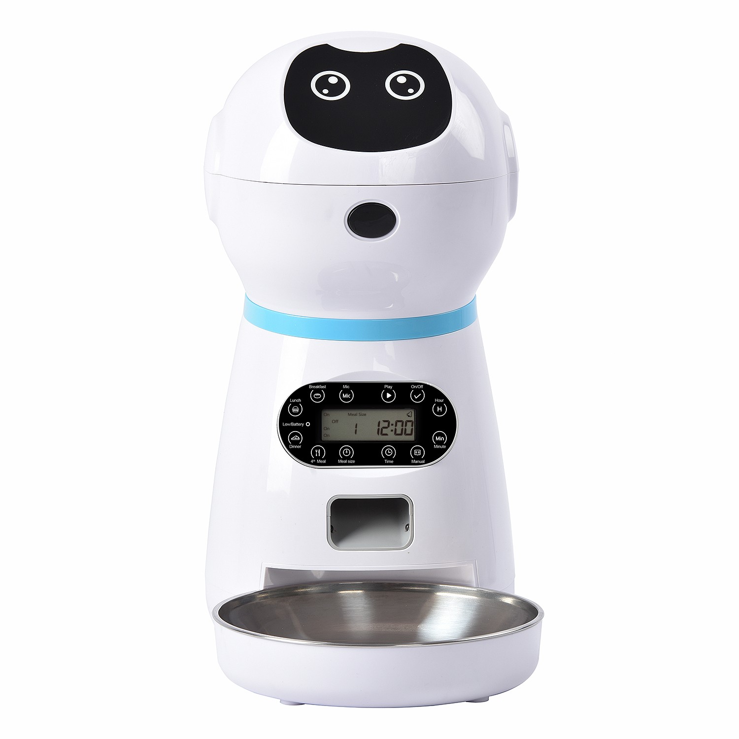 Durable auto timed pet feeder electronic USB charge 3L capacity automatic pet feeder robot lovely dog cat smart feeding bowl