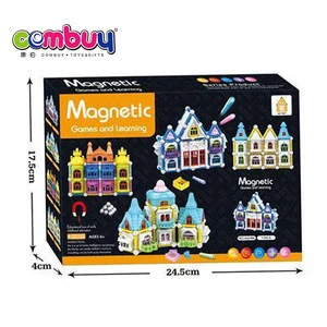 Educational kids play learning and game toy 3d magnetic blocks building