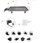 Electric Roasting pan factory price kitchenware high quality frying pan grill pan with oil leadage lip