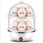 Electric stainless steel double layer 14 egg boiler egg cooker