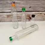 Empty 8oz 16oz 32oz round glass bottle for olive oil  soy sauce  spice liquid with alum cap for sale