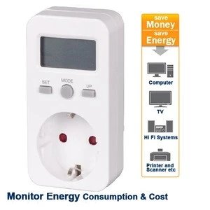 Energy Electricity Usage Watt Calculator Monitor Plug-in Power Consumption LED digital power energy meter